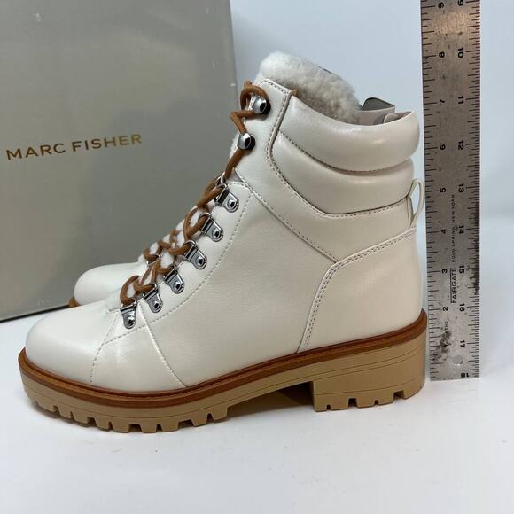 New In Box Marc Fisher Women's Mallie3 Leather Combat Boots Size 8.5 - Picture 6 of 11